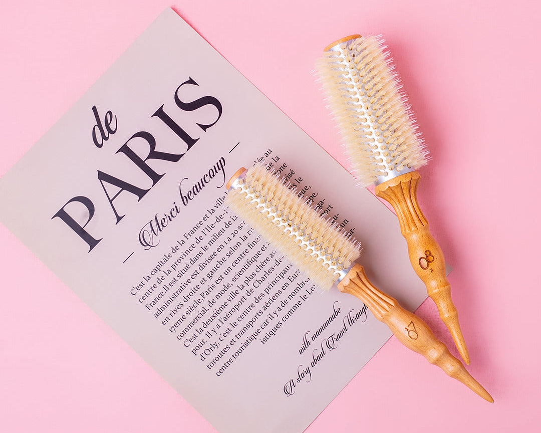 韓國KY新品上架💕獨家韓星造型室專用熱導豬鬃毛造型圓梳子 (07/08 尺寸)限量販售