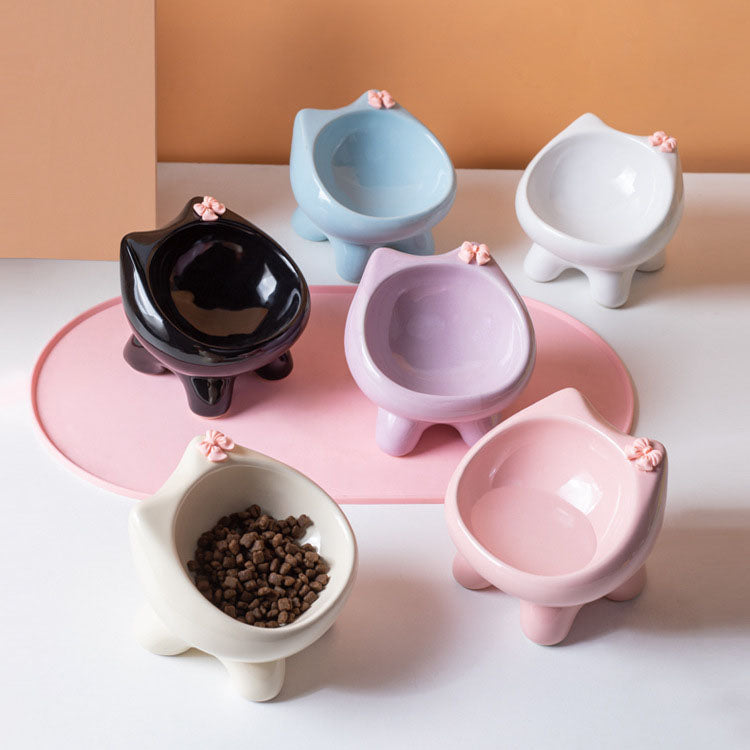 💜新品上架【梨花瑪雅】😍超可愛貓咪碗陶瓷貓咪碗狗狗碗護頸飼料碗水碗寵物用品