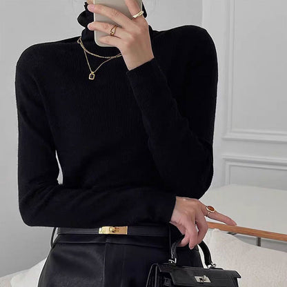 🆕新品上架💖【梨花瑪雅】搭配大衣的高領羊毛針織薄款基本款內搭上衣(7色)