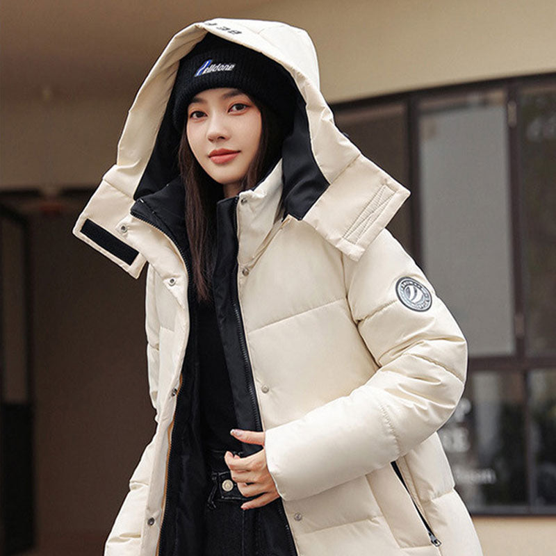 🆕新品上架💖【梨花瑪雅】🔥連帽長板休閒防風拉鍊設計加厚鋪棉外套(5色)