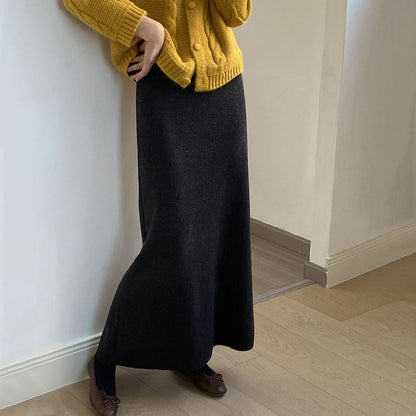 💜新品上架【梨花瑪雅】傭懶法式垂墜流暢剪裁軟糯親膚修飾假胯顯瘦長裙(四色)