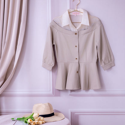 💖New Arrival [Lihua Maya] Custom Design, Stunning Sheer Hem, Classic Slim-Fit Shirt (Three Colors) 