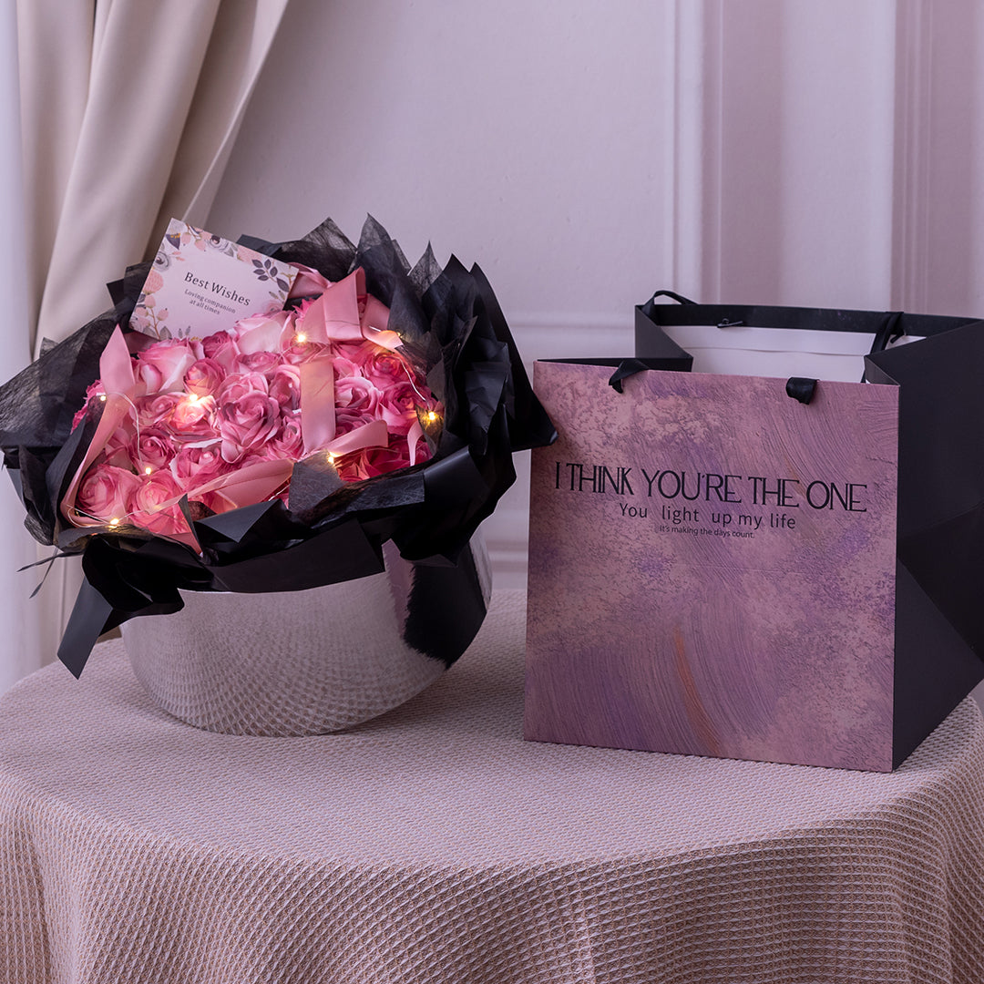 🆕新品上架【梨花瑪雅】💖七夕禮物高級感心型漸層色玫瑰香皂花束桶(2色)閨蜜禮物,情人禮物