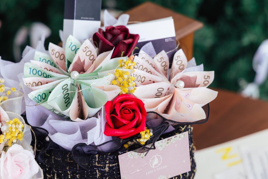 情人禮物,生日禮物手作韓元有錢花,花不完,貌美如花禮品花束組(僅宅配少量供應中)