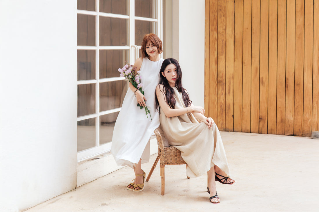 💖New arrivals [Pear Flower Maya] Real shot selection Summer new style temperament sleeveless loose vest French style slim vest long dress 