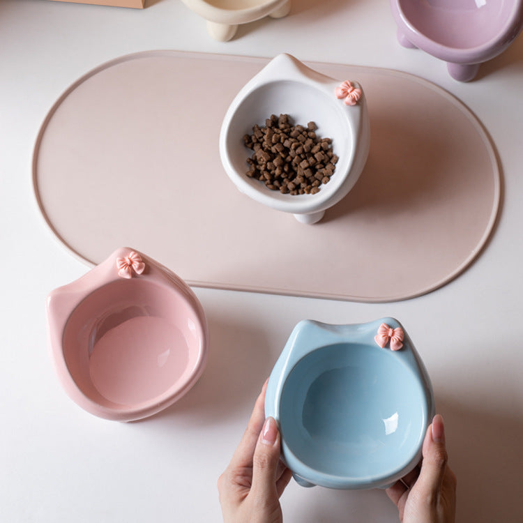 💜新品上架【梨花瑪雅】😍超可愛貓咪碗陶瓷貓咪碗狗狗碗護頸飼料碗水碗寵物用品