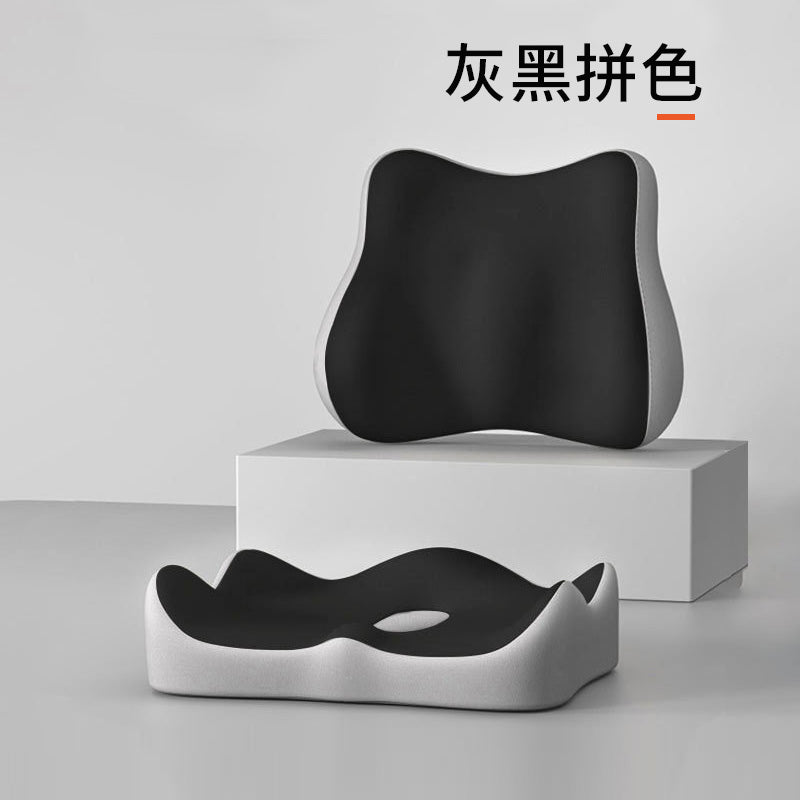 🆕新品上架【梨花瑪雅】 辦公久坐尾椎減壓記憶棉，美臀、護腰放鬆透氣靠背撞色美感椅墊(8色)