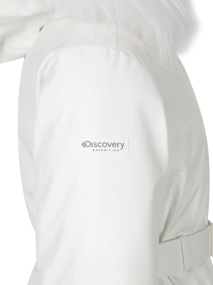 🆕新品上架💖【梨花娘】 韓國 品牌Discovery 高允真代言Milford Vertex狐狸毛繫帶中長款保暖鵝絨外套(2色)🏆