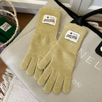 🆕新品上架【梨花瑪雅】🍂秋冬糖果色可觸屏幕露指針織保暖手套(14色)