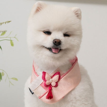 韓國新品上架【梨花娘】🐾BAILEY 🐶秋冬新品 韓國皇室蝴蝶流蘇精緻韓服領巾(4色)