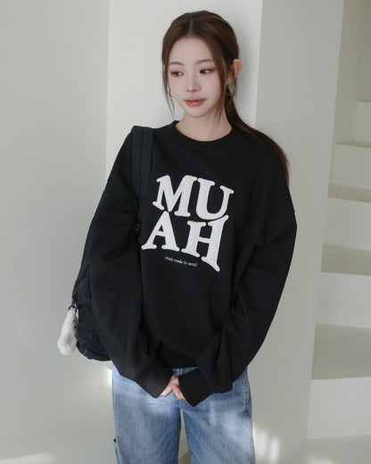 💖韓國暢銷品牌MUAHMUAH 🆕新品上架 貼布立體MUAH寬鬆休閒T恤(2色)