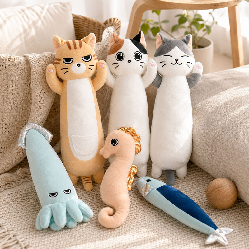 新品上架【梨花娘總代理】🐾日本品牌Solgra😽貓咪抱抱踢｜長條抱枕踢踢玩具(6款)