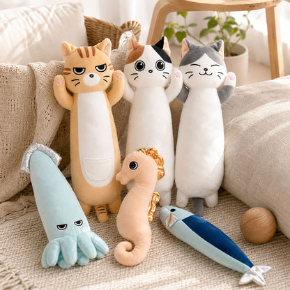 新品上架【梨花娘總代理】🐾日本品牌Solgra😽貓咪抱抱踢｜長條抱枕踢踢玩具(6款)