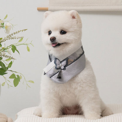 韓國新品上架【梨花娘】🐾BAILEY 🐶秋冬新品 韓國皇室蝴蝶流蘇精緻韓服領巾(4色)