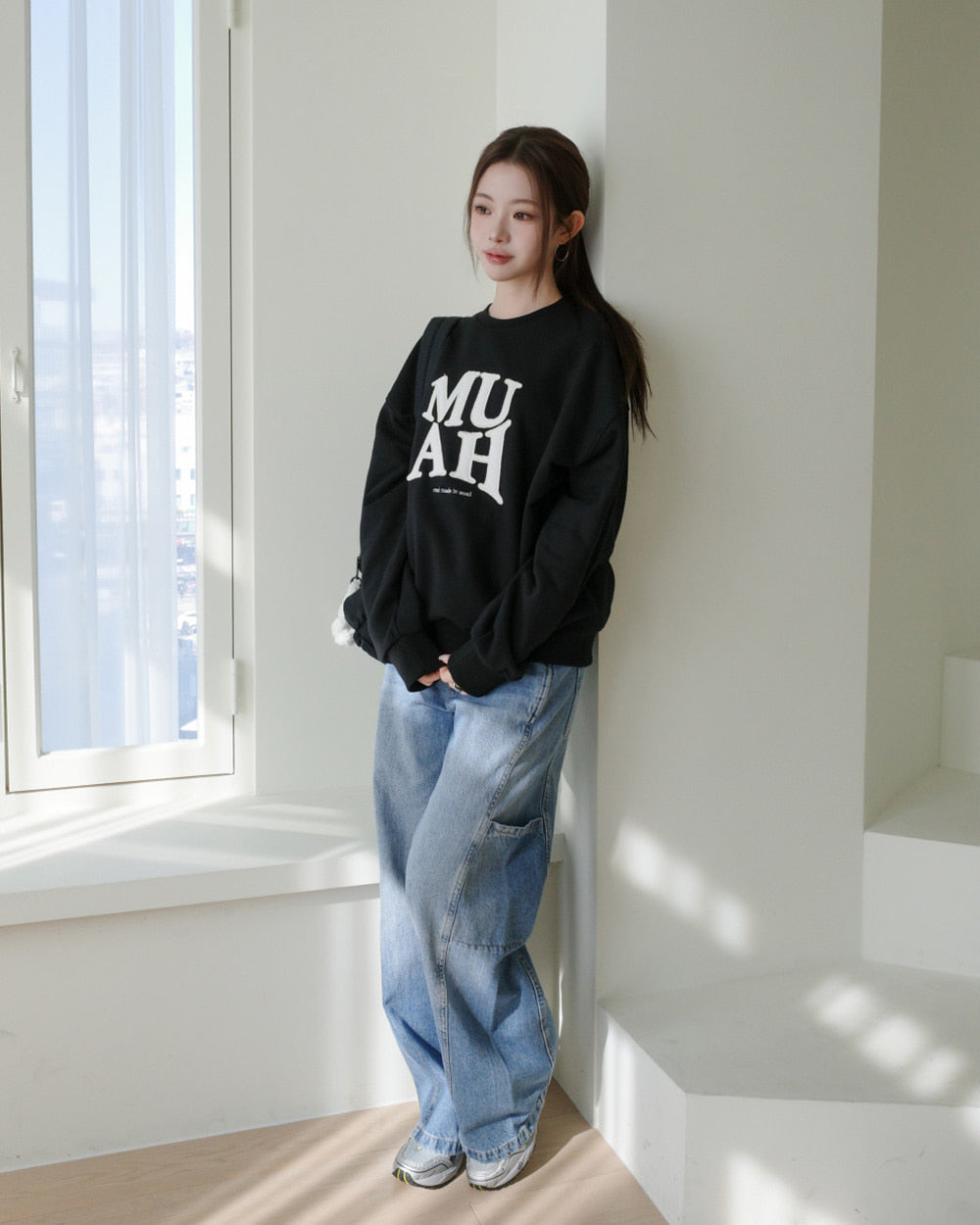 💖韓國暢銷品牌MUAHMUAH 🆕新品上架 貼布立體MUAH寬鬆休閒T恤(2色)