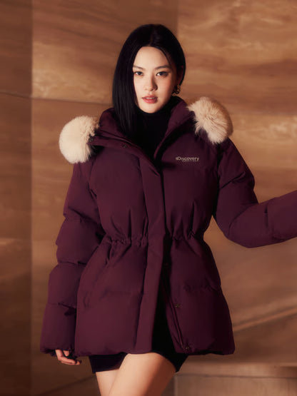 🆕新品上架💖【梨花娘】 韓國品牌Discovery 鵝絨狐狸毛領中長版外套 Kelly(4色)🏆韓國連線