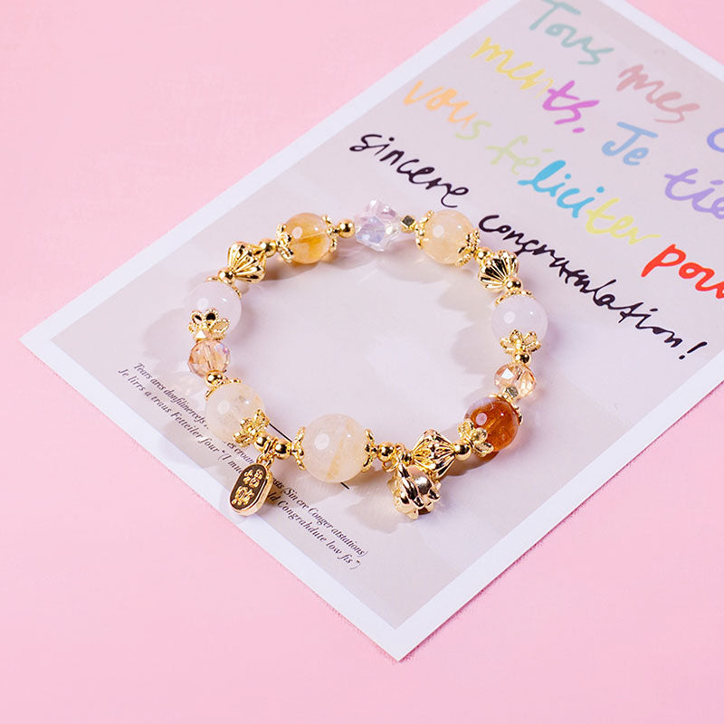 🆕新品上架【梨花瑪雅】金錢源源不斷輕鬆地向你/妳湧來✨手工製作天然黃水晶招財手鍊