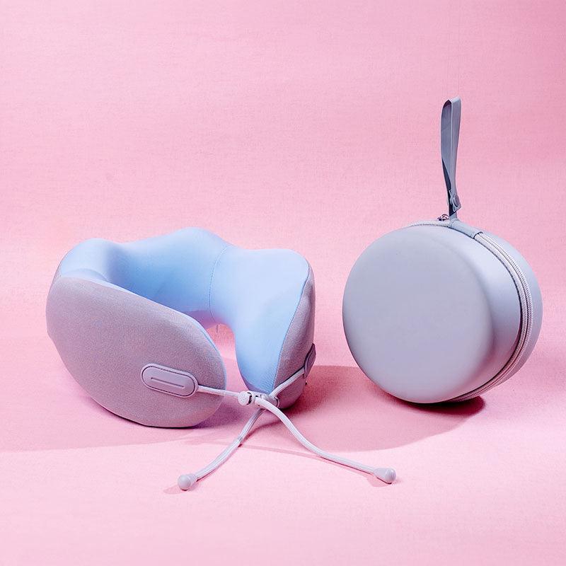 🆕新品上架【梨花瑪雅】💖涼感U型記憶棉護頸枕旅行辦公附收納掛圓盒💕可拆洗