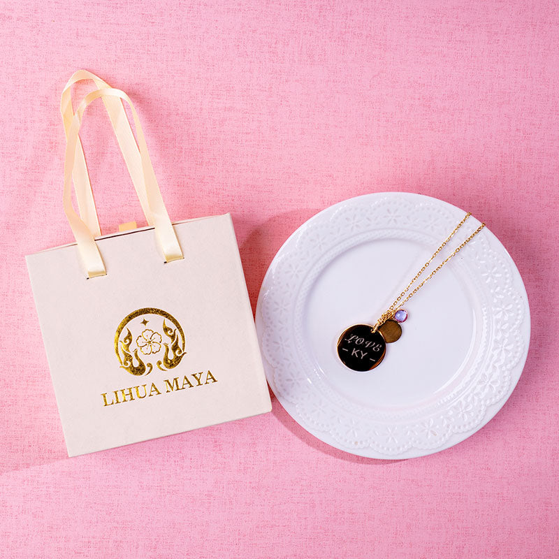 🆕新品上架【梨花瑪雅】💖12星座符號寶石英文字項鍊免費刻印(製作周期約7~10天左右)💕