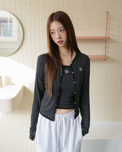 💖韓國暢銷品牌MUAHMUAH 💕新品上市 撞色細條紋小可愛兩件式罩衫上衣(4色)