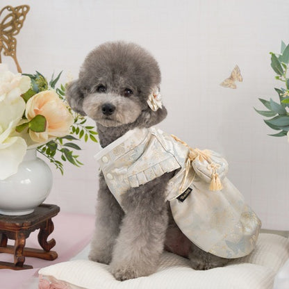 韓國新品上架【梨花娘】🐾BAILEY 🐶秋冬新品 新年編織結掛香包寶貝寵物韓服(2色)