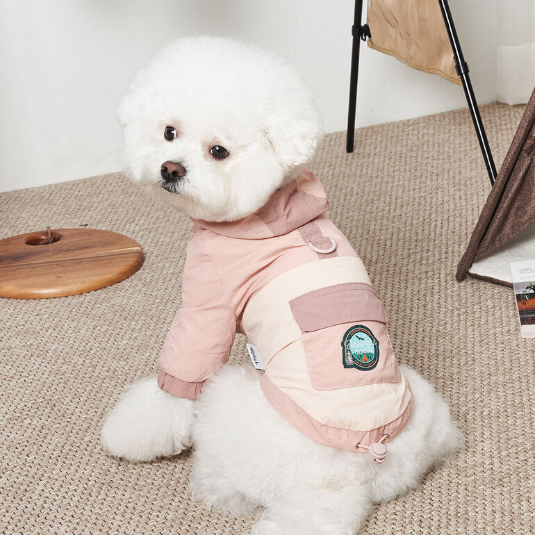 韓國新品上架【梨花娘】🐾BAILEY 🐶秋冬新品 舒適透氣防風防水輕便連帽外出寵物服飾(2色)