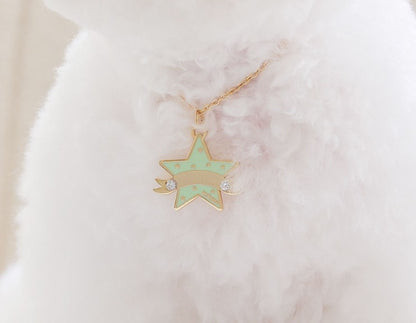 新品上架【梨花娘】💖韓國品牌 PETTISTA｜ÉTOILE 星芒・施華洛世奇訂製寵物水晶項鍊(3色)含專屬客製刻字服務