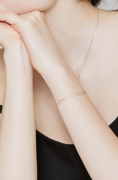 🆕新品上架【梨花娘】IU代言💖J.ESTINA LALA J｜Seoul Lumière 首爾微光雙層鋯石手鍊💖(2色)