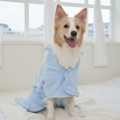 韓國新品上架【梨花娘】🐾BAILEY 🐶秋冬新品 貓犬寵物耳朵造型專用吸水力強寵物浴巾(3色)