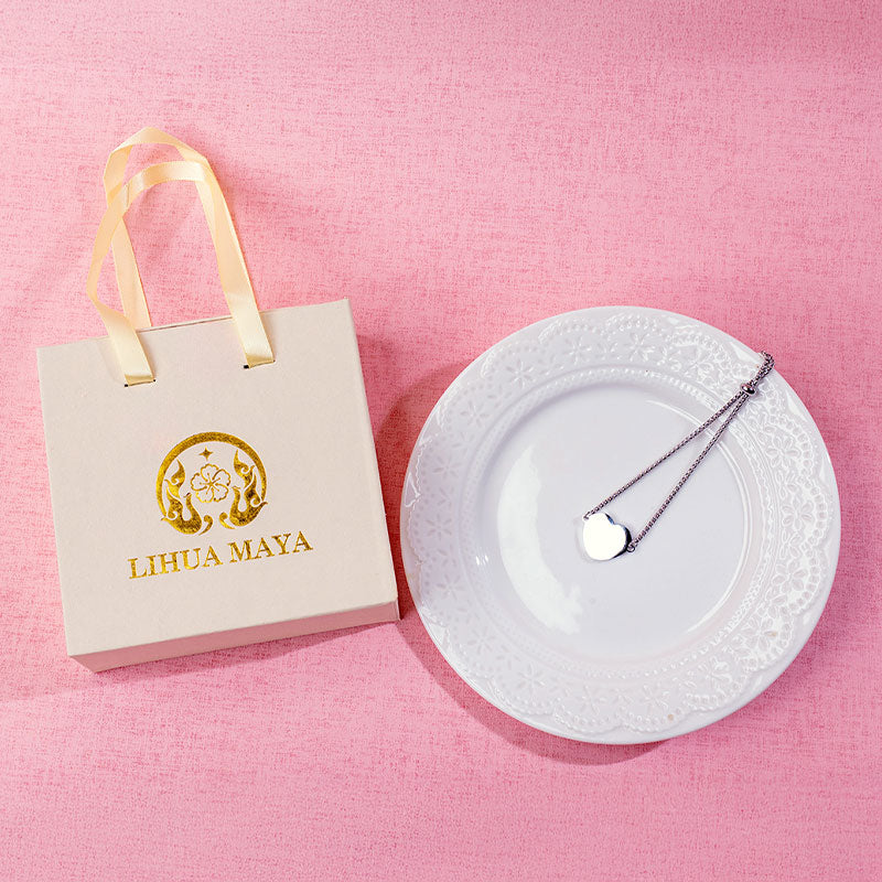 🆕新品上架【梨花瑪雅】💖愛心不銹鋼拋光鏡面滑釦手鍊(製作周期約7天~10左右)💕