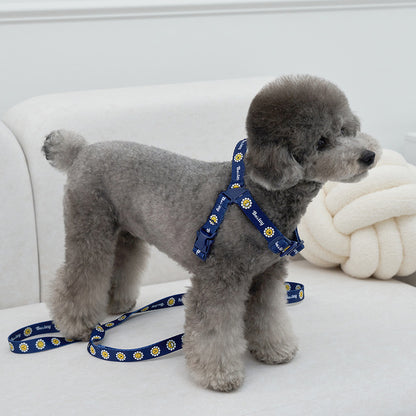 韓國新品上架【梨花娘】🐾BAILEY 🐶秋冬新品 飽合亮色花朵微笑寵物牽繩(4色)