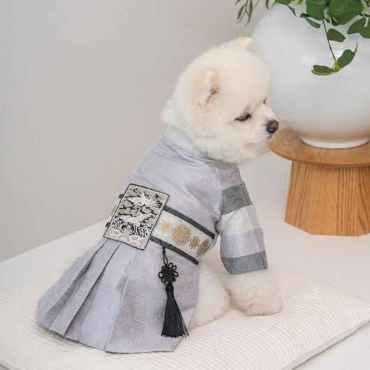 韓國新品上架【梨花娘】🐾BAILEY 🐶秋冬新品 皇室尊貴刺繡流蘇寵物韓服(4色)