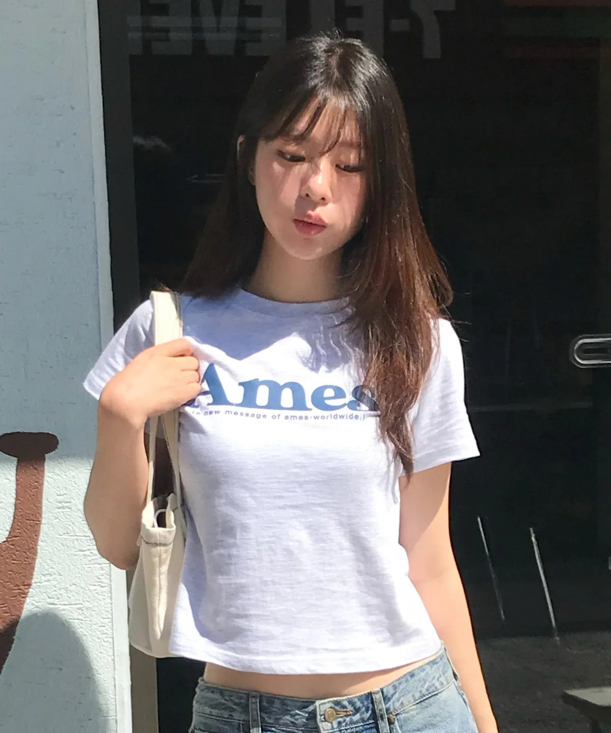 💜新品上架【梨花娘】韓系極簡字母Logo修身短T｜Ames顯瘦氣質百搭上衣、情侶穿搭(S~L)10色