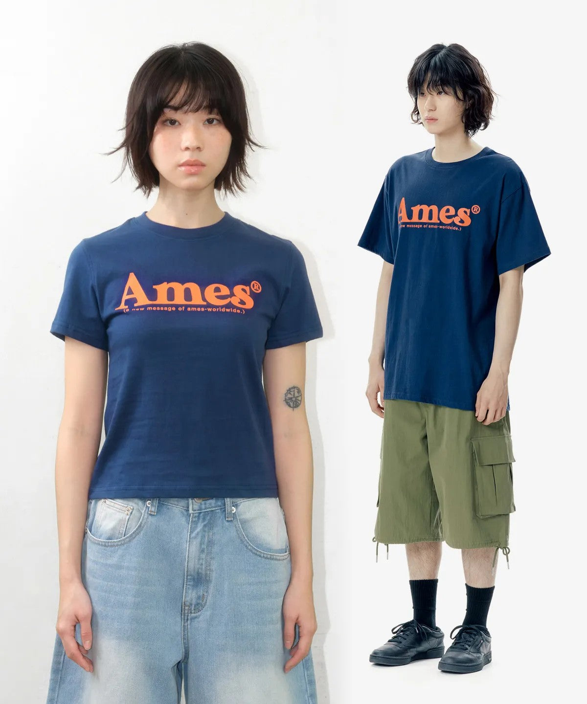 💜新品上架【梨花娘】韓系極簡字母Logo修身短T｜Ames顯瘦氣質百搭上衣、情侶穿搭(S~L)10色