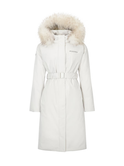 🆕新品上架💖【梨花娘】 韓國 熱賣🔥品牌Discovery 🫧高允真代言 狐狸毛領Milford Vertex 繫帶鵝絨長款保暖外套