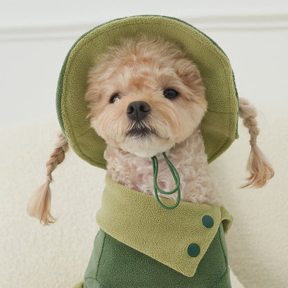 韓國新品上架【梨花娘】🐾BAILEY 🐶秋冬新品 可愛造型遮陽保暖絨毛可調節寵物帽(3色)