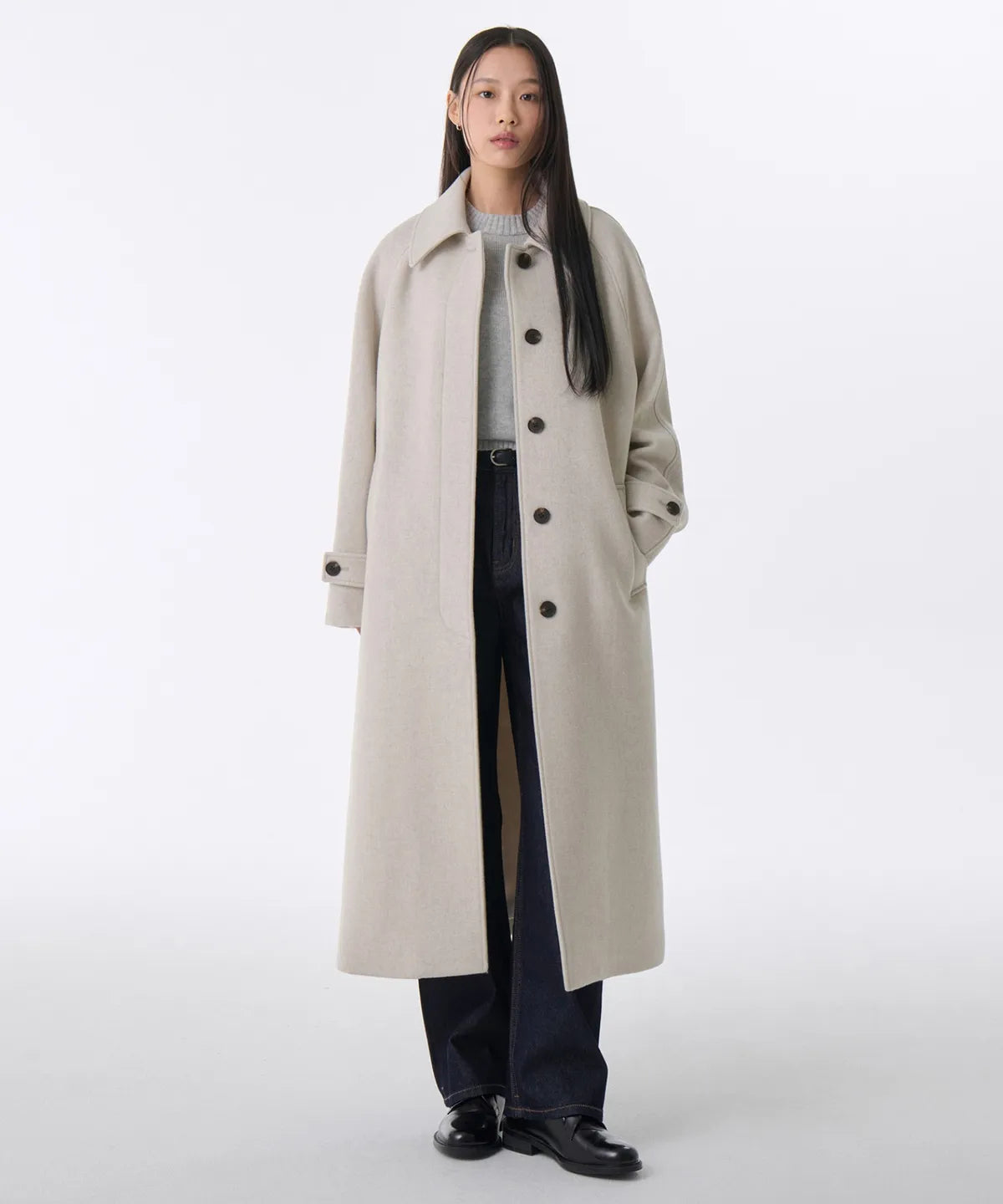 🆕新品上架💖【梨花娘】 韓國品牌무신사 韓韶禧代言長版羊絨大衣外套(7色)🏆韓國連線