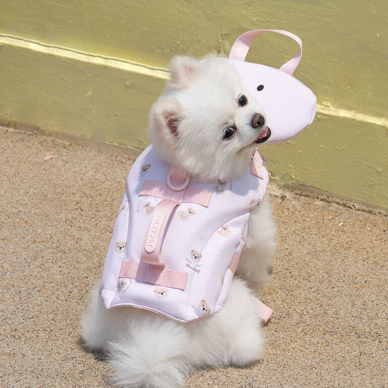 韓國新品上架【梨花娘】🐾BAILEY 🐶夏日馬卡龍色系高浮力清涼透氣寵物漂浮泳衣(3色)