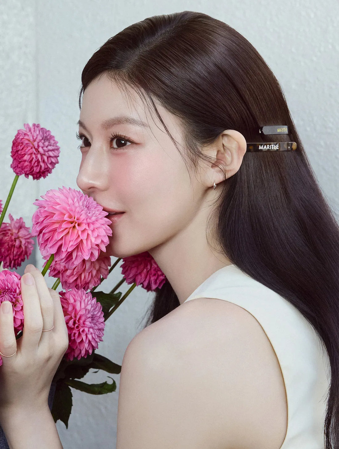 💕法國品牌MARITHÉ + FRANҪOIS GIRBAUD🆕新品上架  高允貞同款經典LOGO咖啡色細長髮夾2件組
