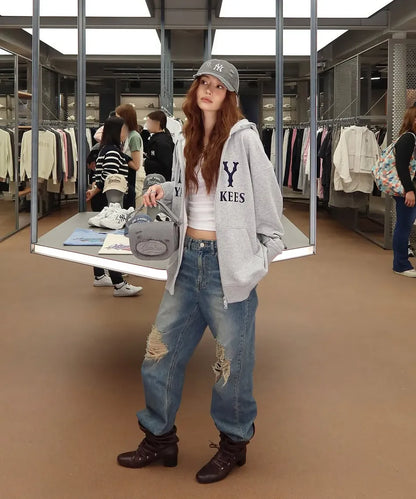 🔥新品上架 【梨花娘】💖洋基明星同款破損老舊設計棒球帽(3色)💖韓國連線