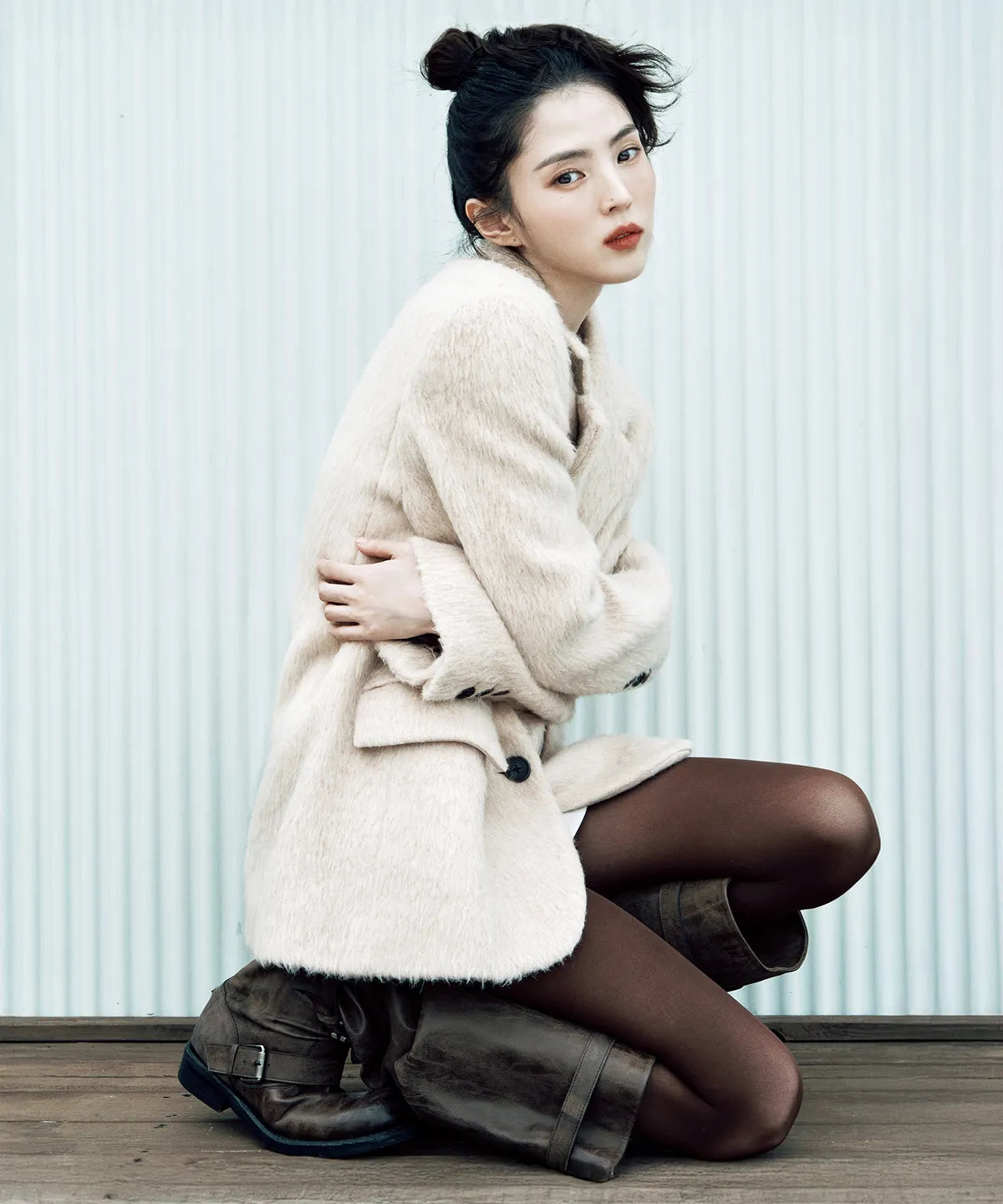 🆕新品上架💖【梨花娘】 韓國品牌 무신사韓韶禧代言70%羊毛英倫復古修身保暖西裝外套🏆韓國連線