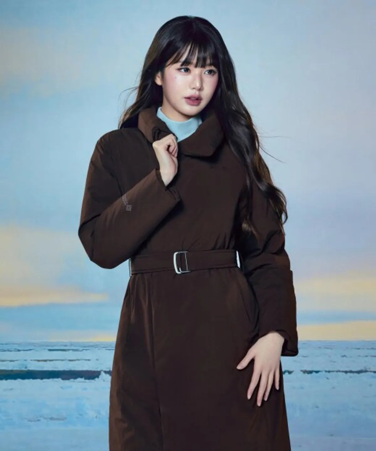 🆕新品上架【梨花娘】法國品牌 EIDER La Bell 張員瑛推薦款氣質翻領繫帶經典洋裝羽絨大衣外套(3色)