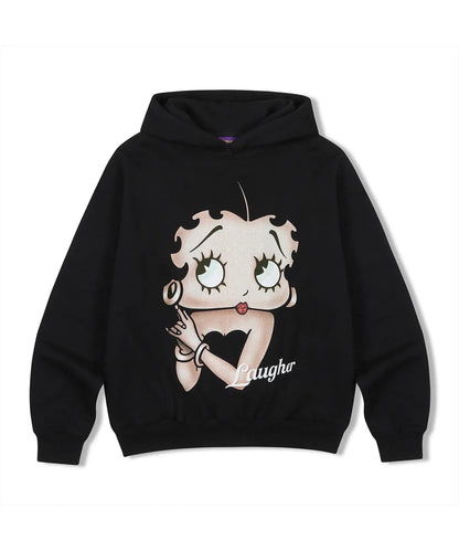 💜新品上架【梨花娘】💖韓國熱賣 Betty Boop 女王圖像連帽上衣(M~XL)