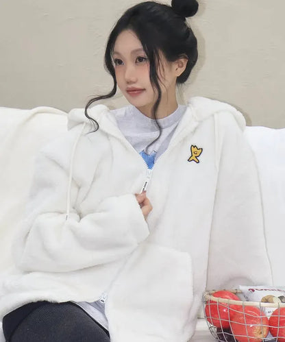 🆕新品上架💖【梨花娘】 韓國🔥熱賣潮流品牌와키윌絨毛柔軟連帽外套 (3色) 男女皆宜