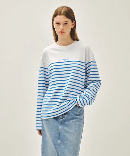 💕法國品牌MARITHÉ + FRANҪOIS GIRBAUD🆕新品上架  愛情怎麼翻譯高允貞穿搭情侶款條紋棉質長袖T恤(3色)