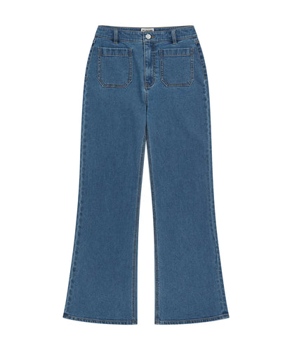 💕法國品牌MARITHÉ + FRANҪOIS GIRBAUD🆕新品上架  愛情怎麼翻譯高允貞穿搭雙口袋高腰修身百搭小喇叭牛仔褲(2色)