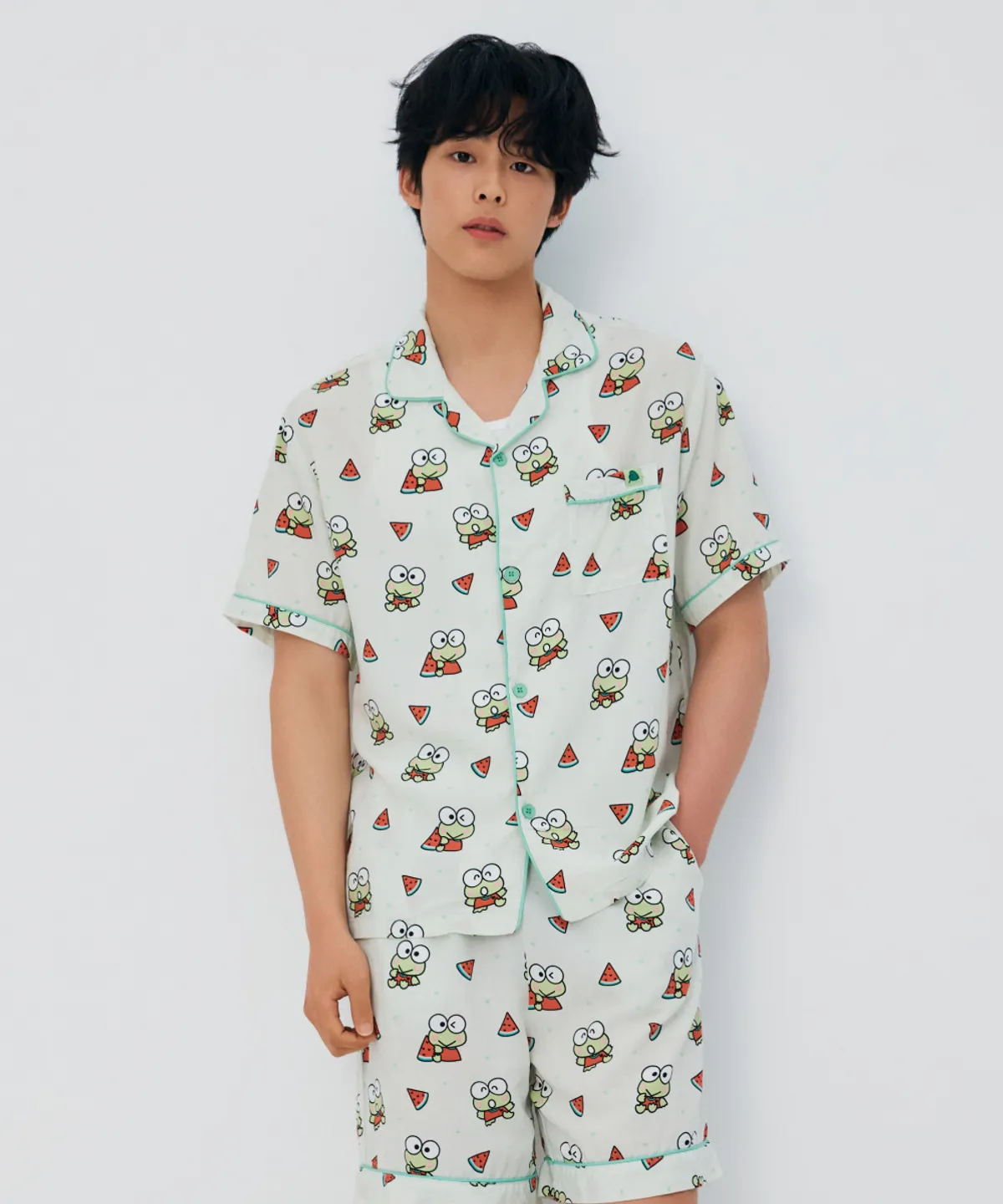 💜新品上架【梨花娘】韓國品牌暢銷TOP.1 SPAO × 三麗鷗角色聯名款夏日情侶款短袖居家服/睡衣套裝(7色)