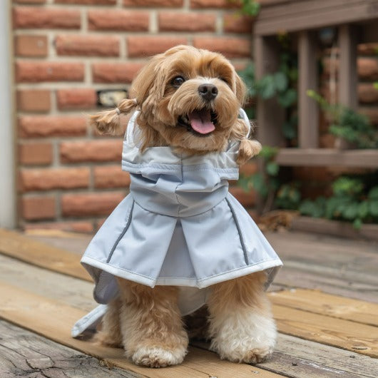 韓國🐾BAILEY💧【梨花娘】新品上架💕貼心可透明帽沿輕薄防水安全反光設計寵物雨衣(3色)