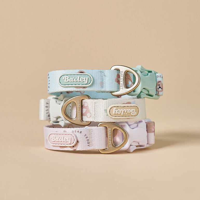 韓國新品上架【梨花娘】🐾BAILEY 🐶秋冬新品 馬卡龍柔軟色系小熊圖案簡易款寵物牽繩(3色)