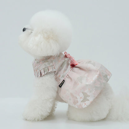 韓國新品上架【梨花娘】🐾BAILEY 🐶秋冬新品 新年編織結掛香包寶貝寵物韓服(2色)